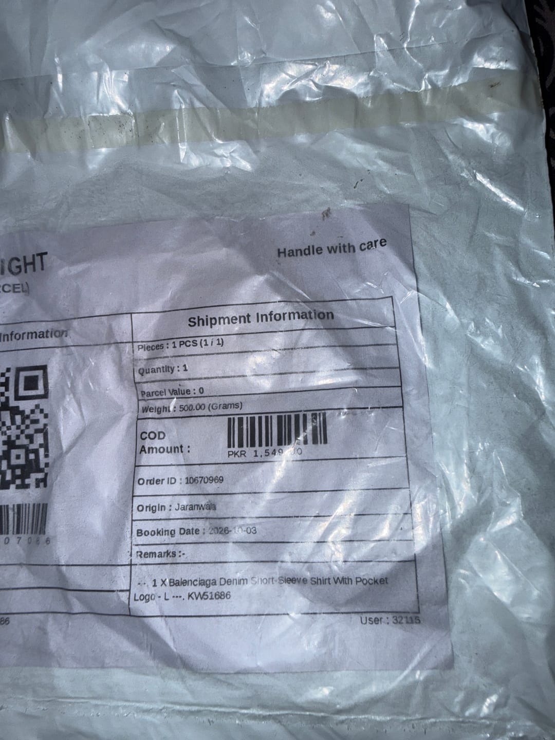 Customer photo review of Balenciaga Denim Short-Sleeve Shirt with Pocket Logo
