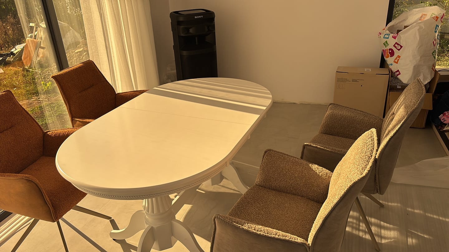 Customer photo review of Scaun KAYLA, grej/bej, stofa buclata/stofa clasica/metal, 58x63x88 cm