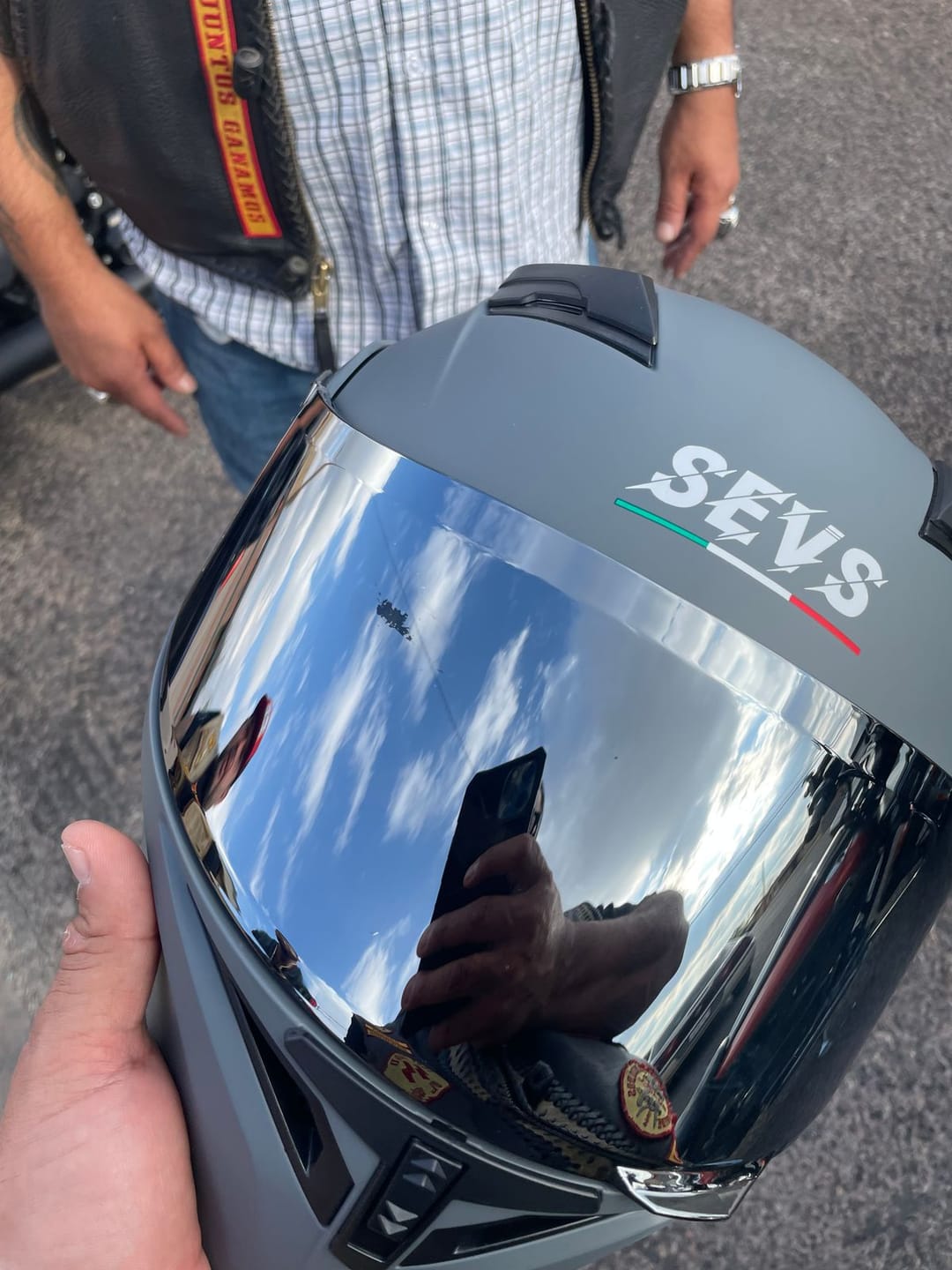 Customer photo review of Visor Replacement for K1 Modular Helmet - Bluetooth Headset