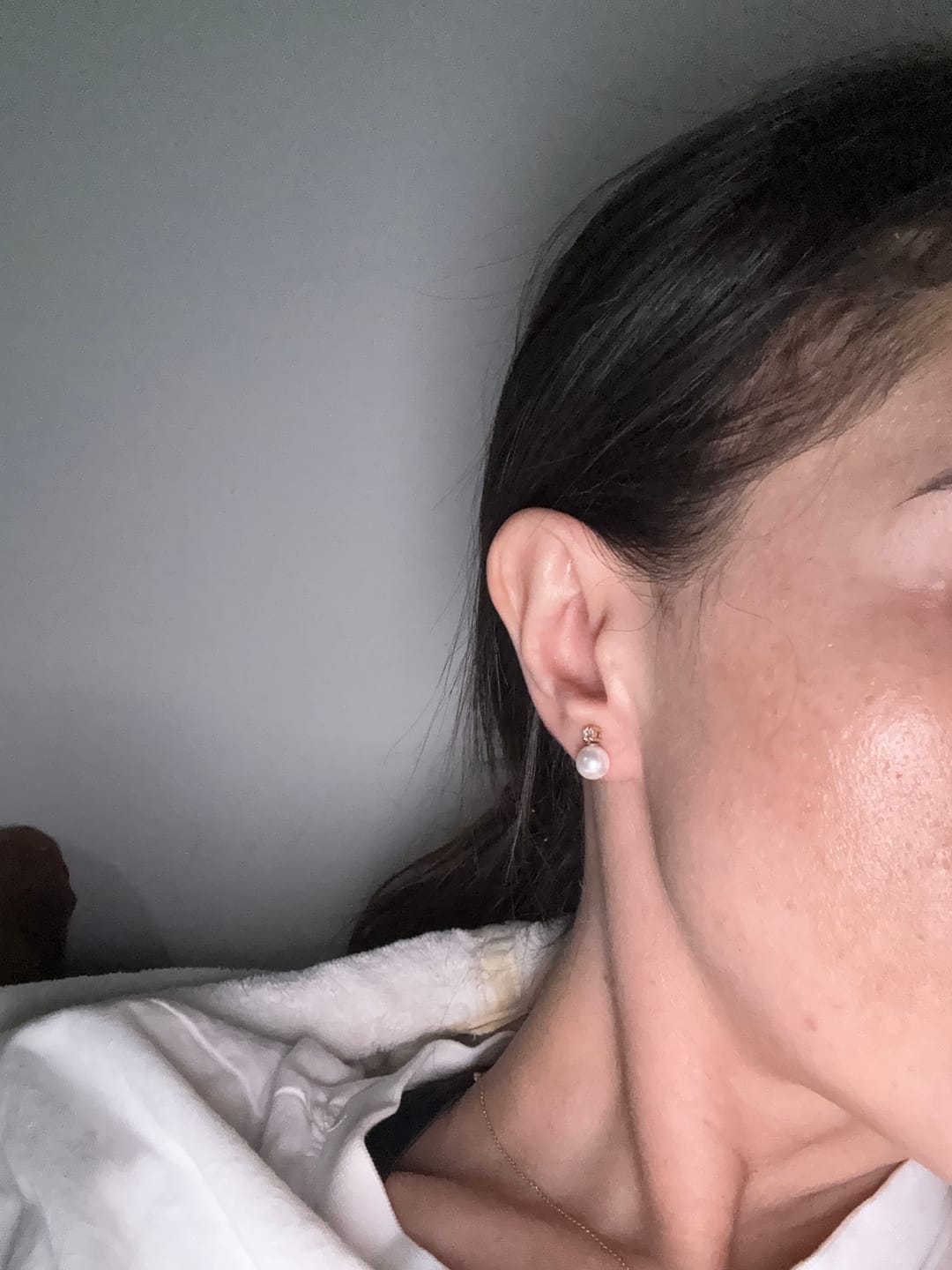 Customer photo review of Pearl Drop Earrings