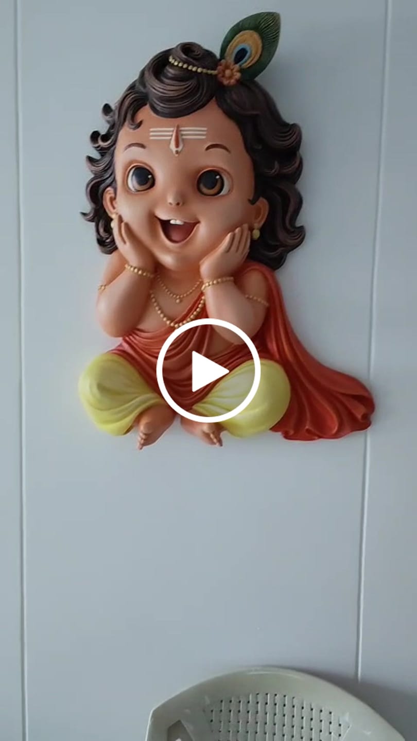 Customer video review of Cute Little Krishna 3D Wall Mural 3x2 ft | Kids Room Artwork
