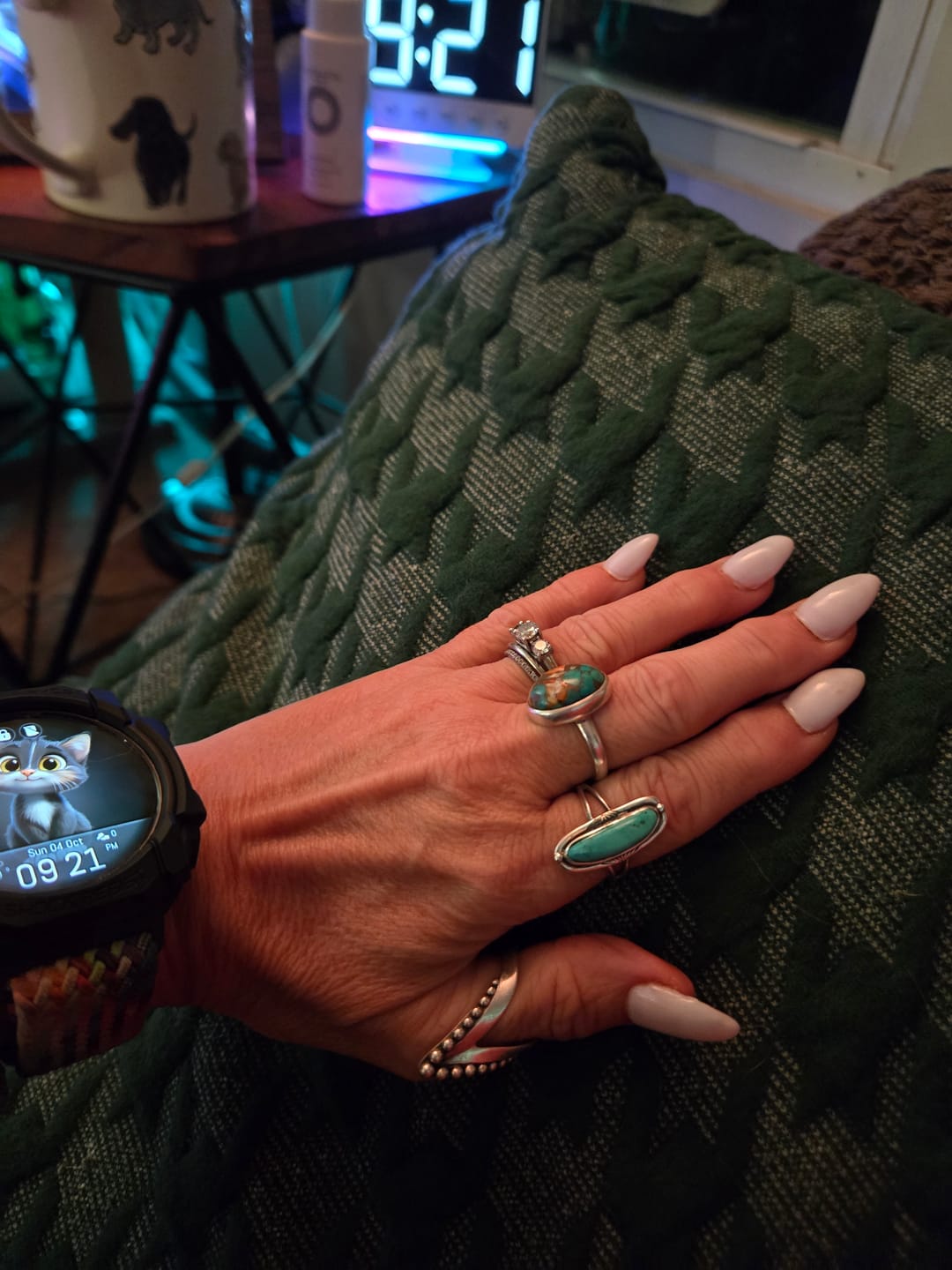Customer photo review of Southwestern Style Authentic Turquoise Ring Sterling Silver