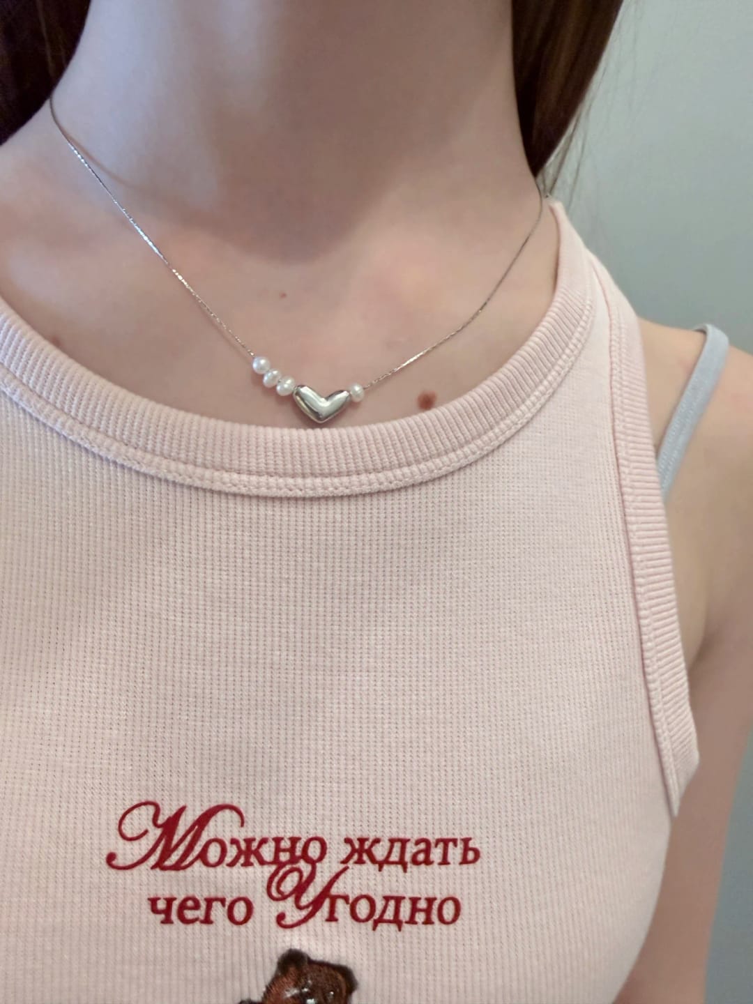 Customer photo review of Adore Pearl Heart Pendant