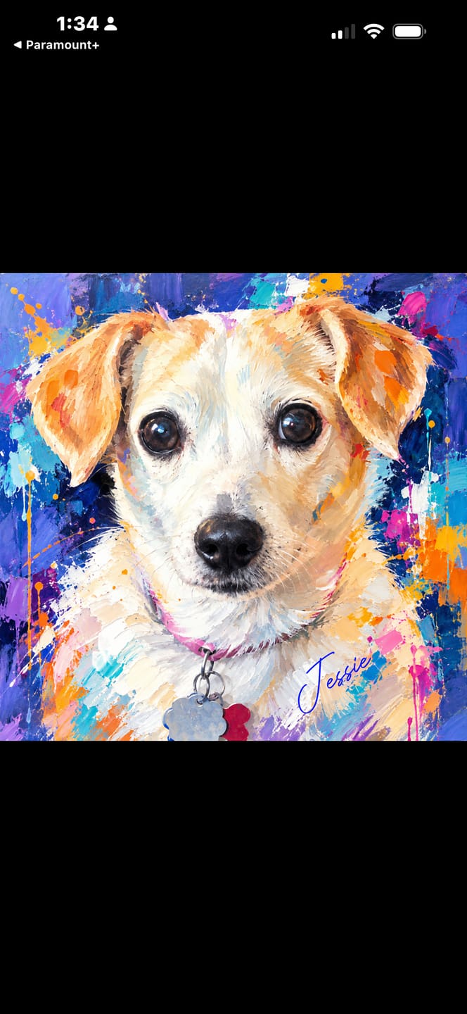 Customer photo review of Custom Pet Portrait Canvas - Modern Oil Painting