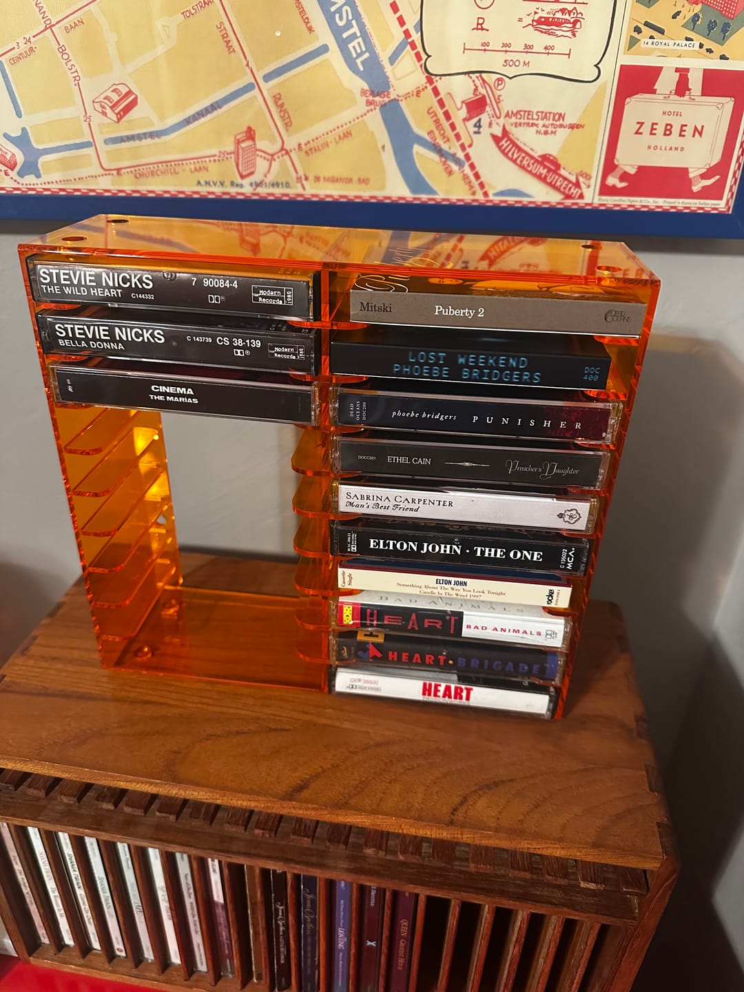 Customer photo review of Acrylic Cassette Tape Storage Rack for 20 Cassettes