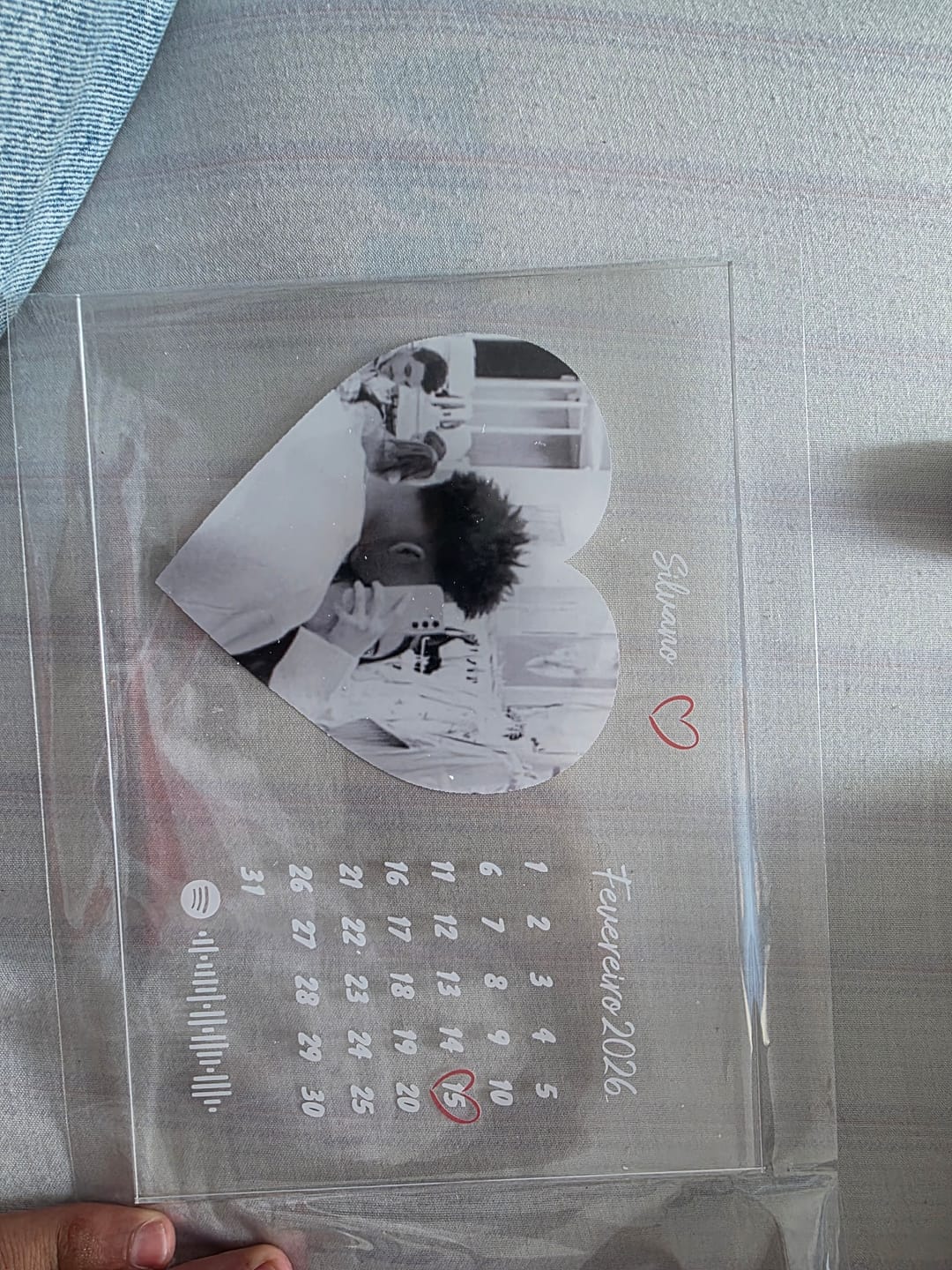 Customer photo review of Placa Dia Especial no Calendário - Personalizado