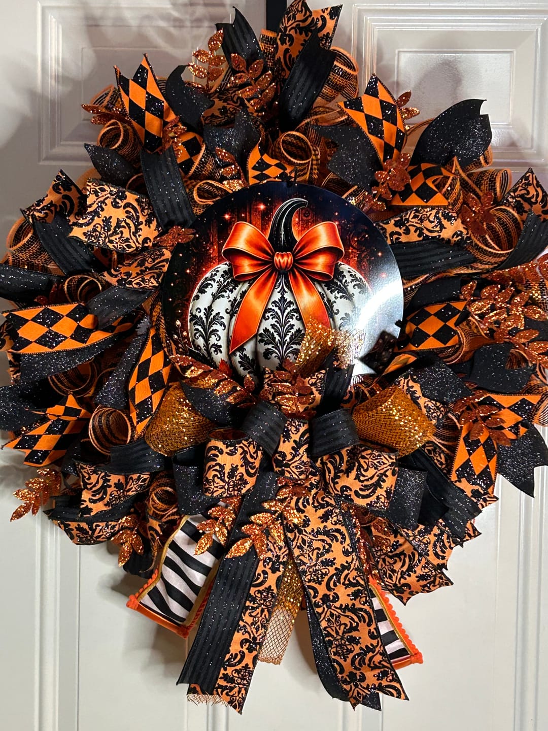 Customer photo review of 10.25"X10Yd Border Stripe Metallic Mesh Orange/Black RY8503F7