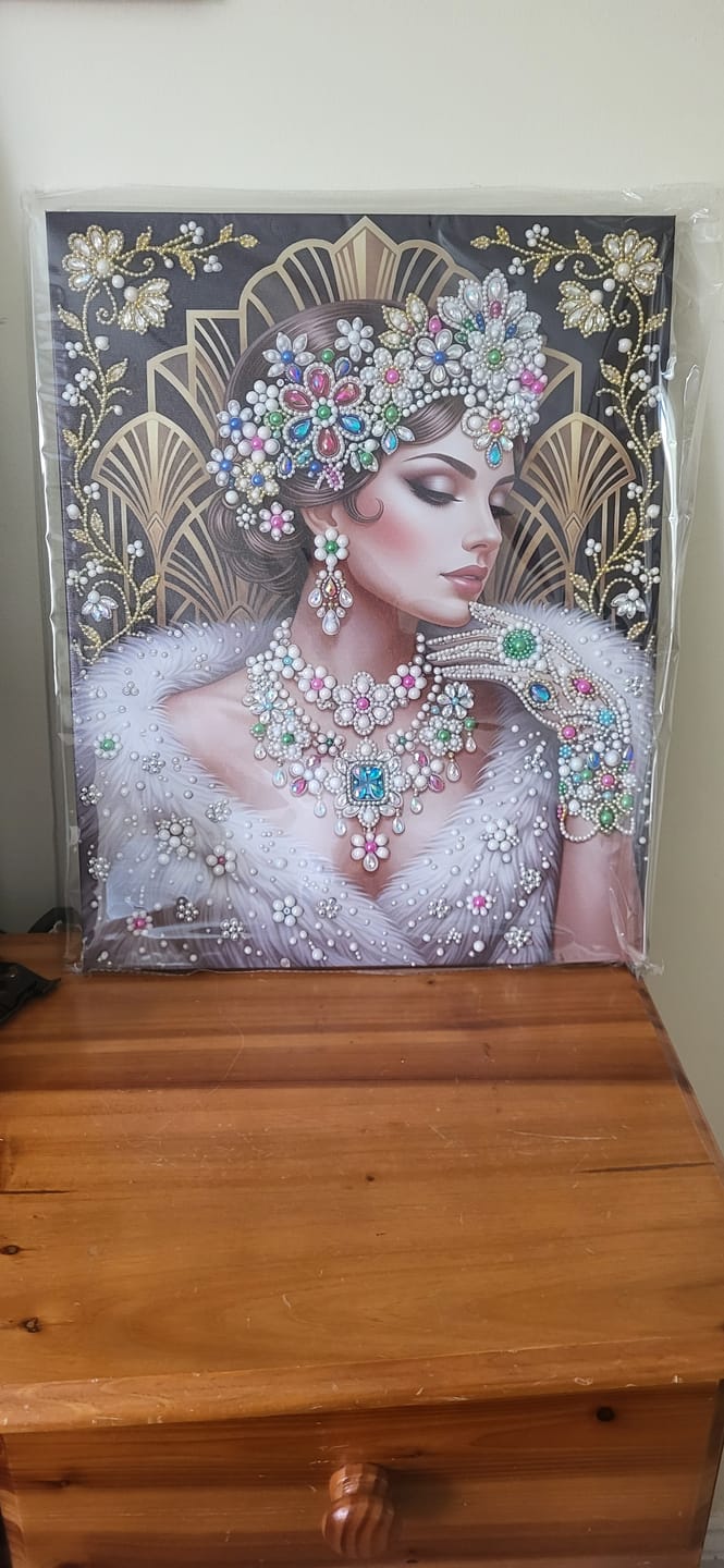 Customer photo review of Crystal Couture Pearl Art Canvas Kit 40x50cm