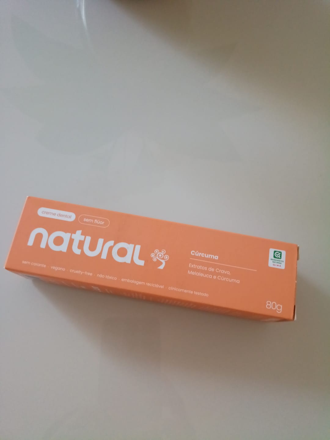 Customer photo review of Creme Dental Natural com Cúrcuma, Cravo e Melaleuca 80g