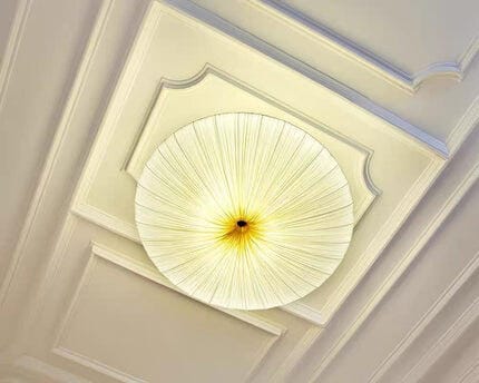 Customer photo review of Fabric Ceiling Light, Beige Shade, Iron Frame, Flush Mount, 50 cm