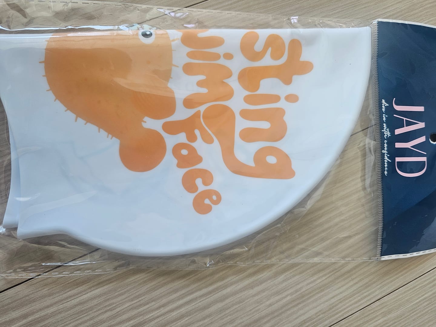 Customer photo review of JAYD Swim Cap - Resting Swim Face