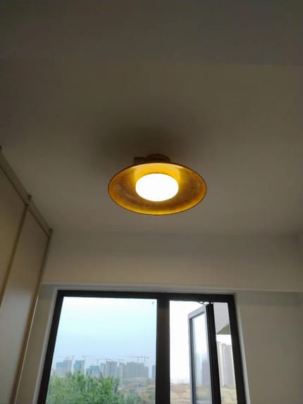 Customer photo review of Gold Dish Ceiling Light, White Diffuser, Gold or Nickel, 50 cm