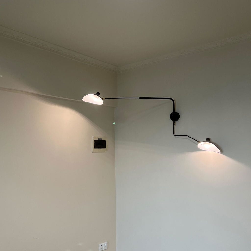 Customer photo review of Wall Light, Adjustable Curved Arm, Brass Joints, Wall Sconce