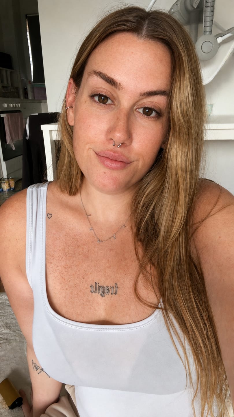 Customer photo review of The Original Initial Letter Necklace