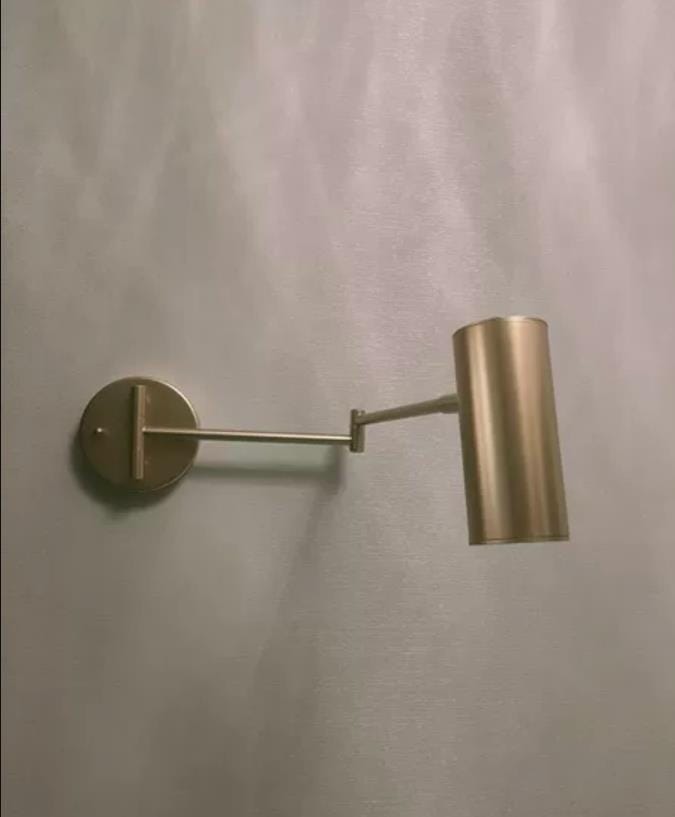 Customer photo review of Wall Light, Gold Iron Swing Arm, 6 cm Shade, Hardwired, Wall Sconce