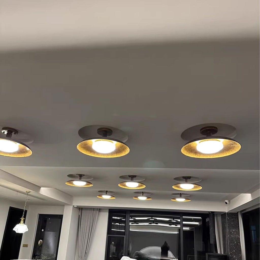 Customer photo review of Gold Dish Ceiling Light, White Diffuser, Gold or Nickel, 50 cm