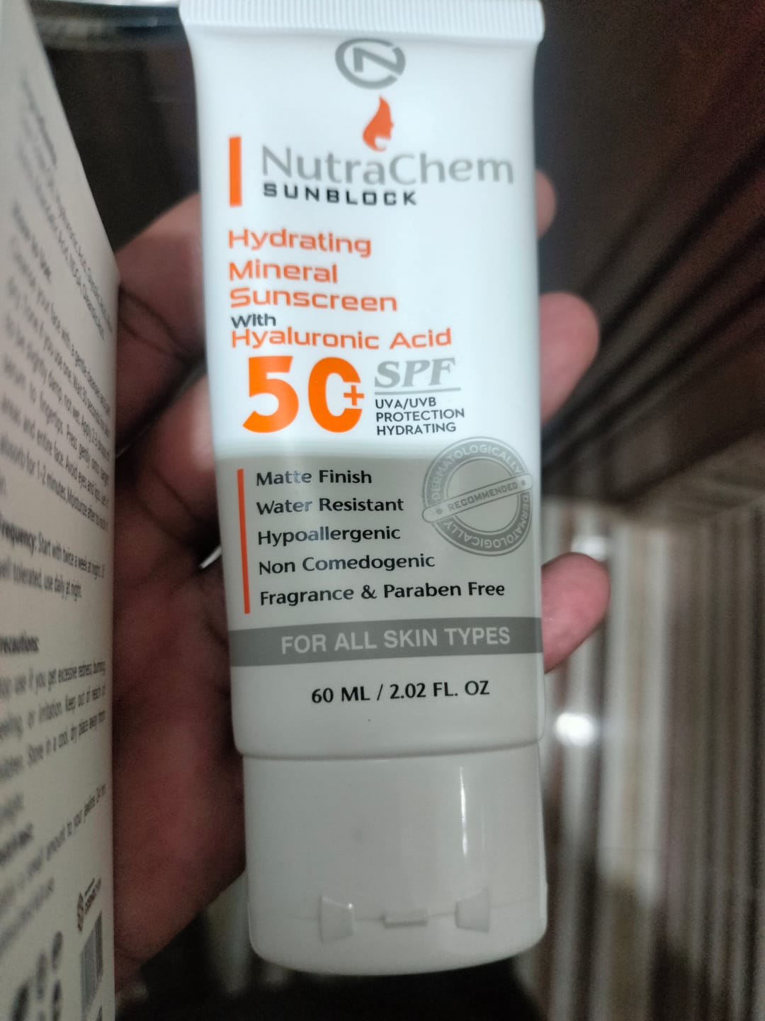 Customer photo review of Hydrating Mineral Sunscreen with Zinc Oxide, Hyaluronic Acid & Ceramides for Sensitive, Sun-Protected Skin