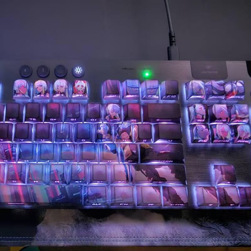 Customer photo review of Lucy Cyberpunk Edgerunners Keycaps