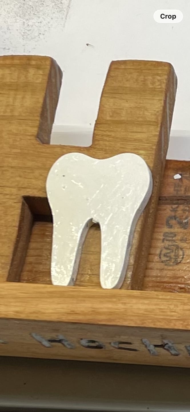 Customer photo review of Unfinished Wood Tooth Shape - Tooth Fairy - Dentist - Craft - up to 46" DIY