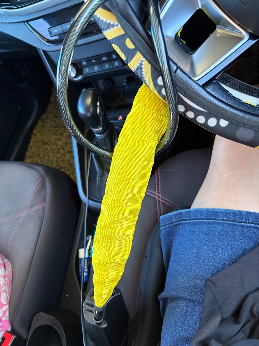 Customer photo review of Lock'd Car Defender — Visible Protection That Thieves Can't Ignore
