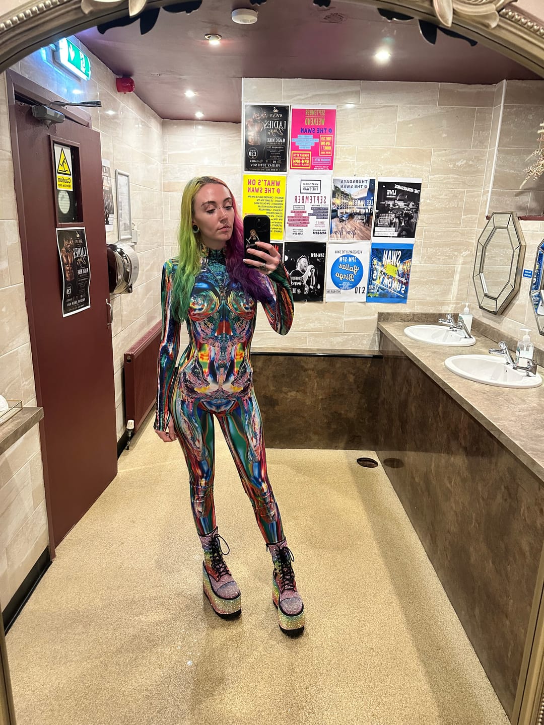 Customer photo review of Women Multichrome Skin Costume