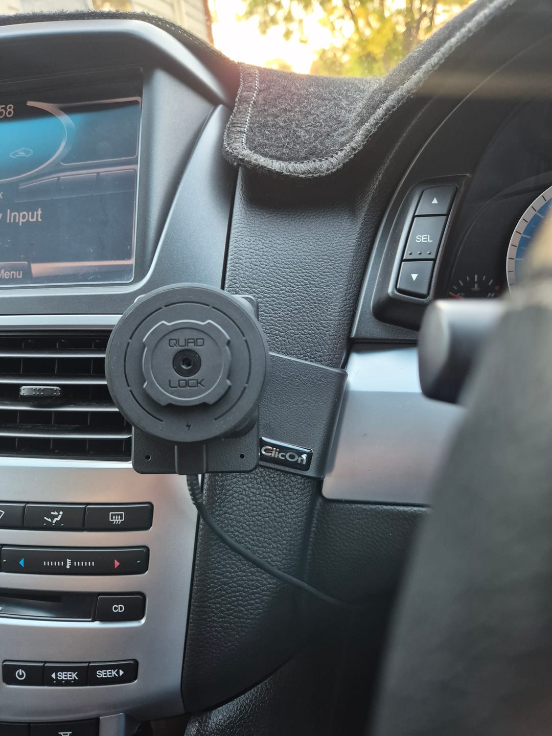 Customer photo review of ClicOn No Holes Centre Dash Mount for Ford Falcon FG (08-18)
