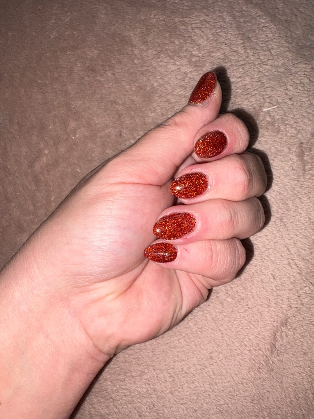 Customer photo review of Copper Sparkle Dipping Powder