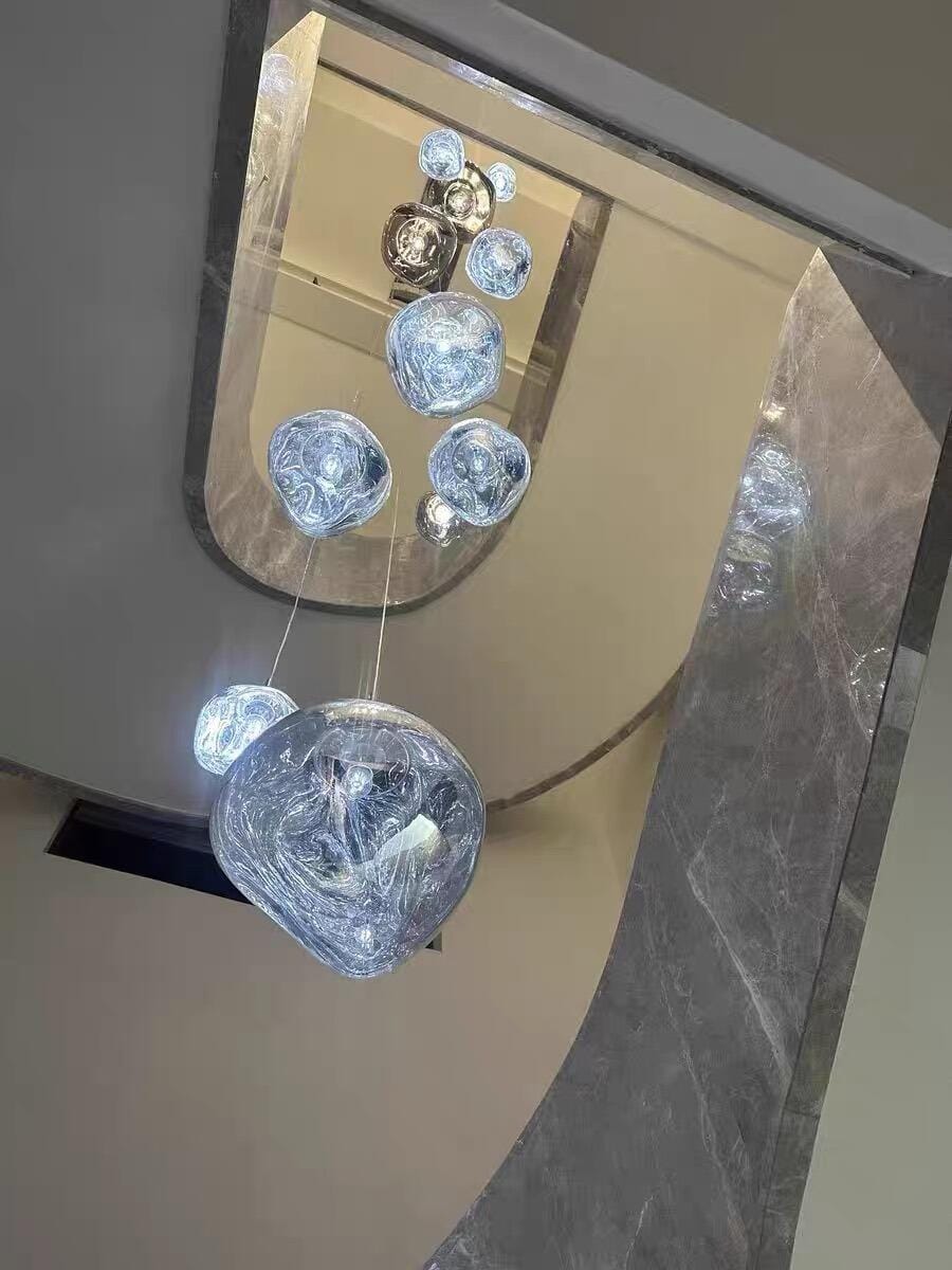 Customer photo review of Glass Pendant Light, Hot-Blown Molten Form, Adjustable 150 cm Cord