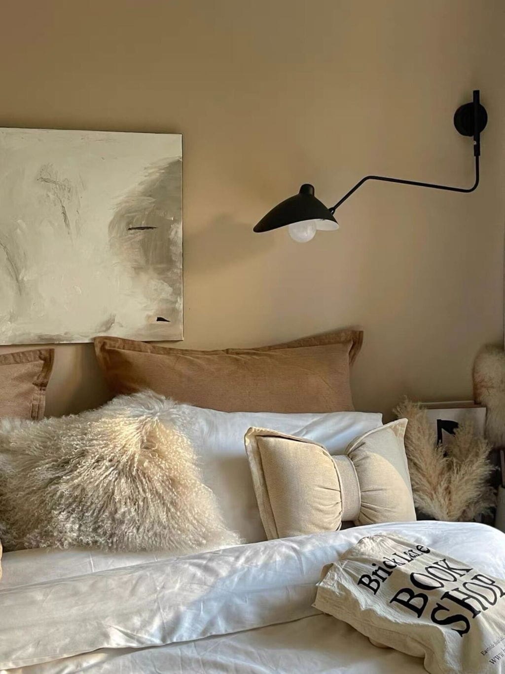 Customer photo review of Wall Light, Adjustable Curved Arm, Brass Joints, Wall Sconce