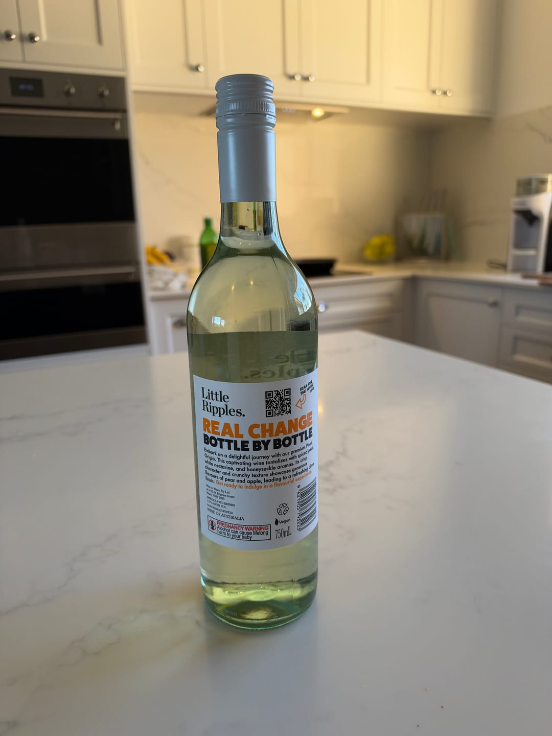 Customer photo review of Zero Sugar Pinot Grigio – Vegan Australian White Wine | Single Bottle