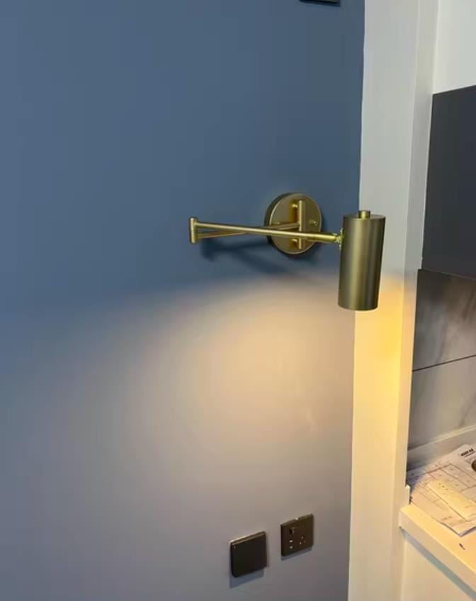 Customer photo review of Wall Light, Gold Iron Swing Arm, 6 cm Shade, Hardwired, Wall Sconce