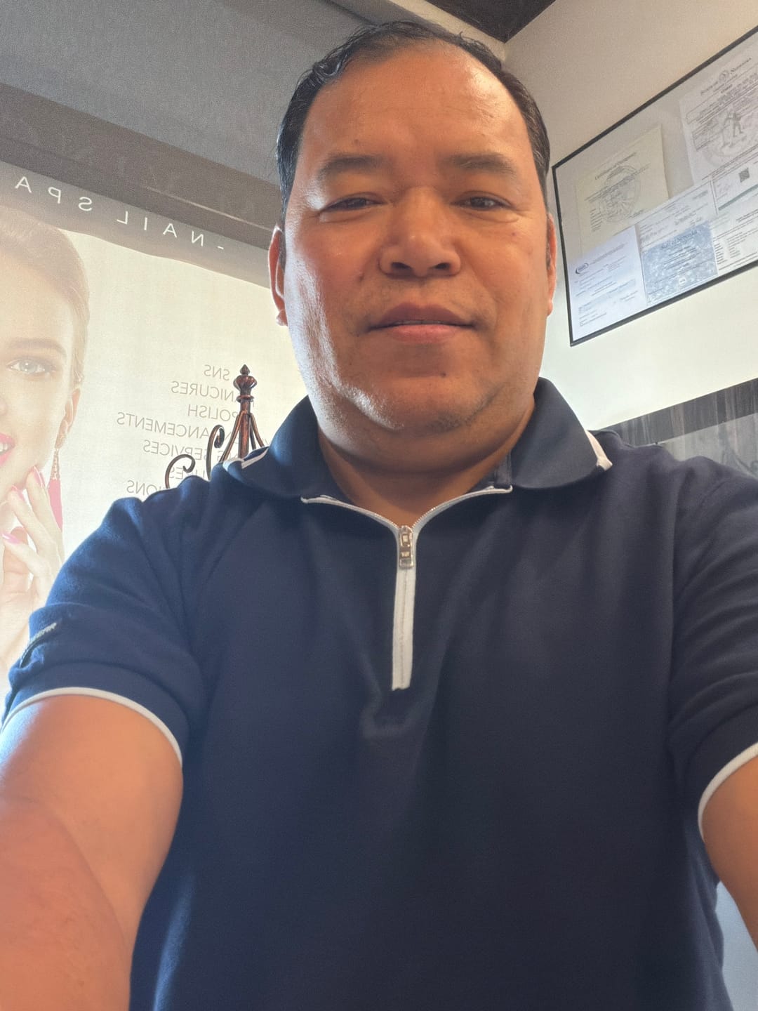 Customer photo review of Vanguard Zip Polo Navy