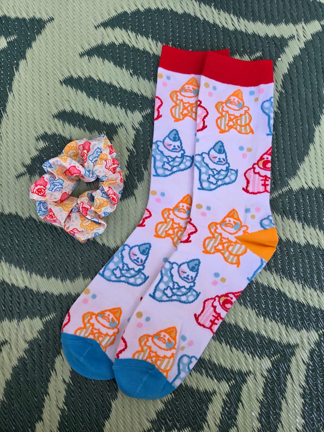 Customer photo review of Cute Lil Clown Socks!