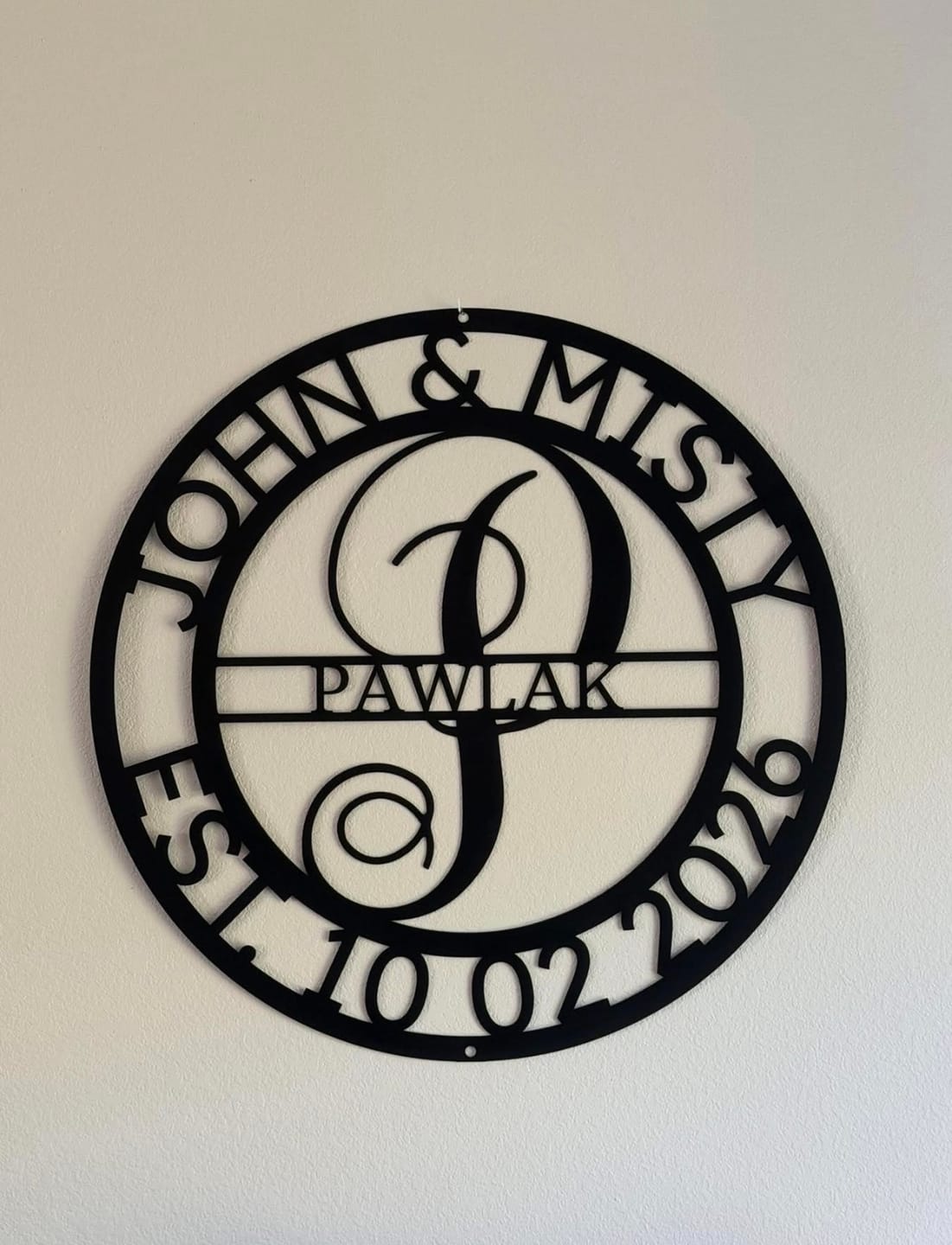 Customer photo review of Elaborate Name - Steel Sign