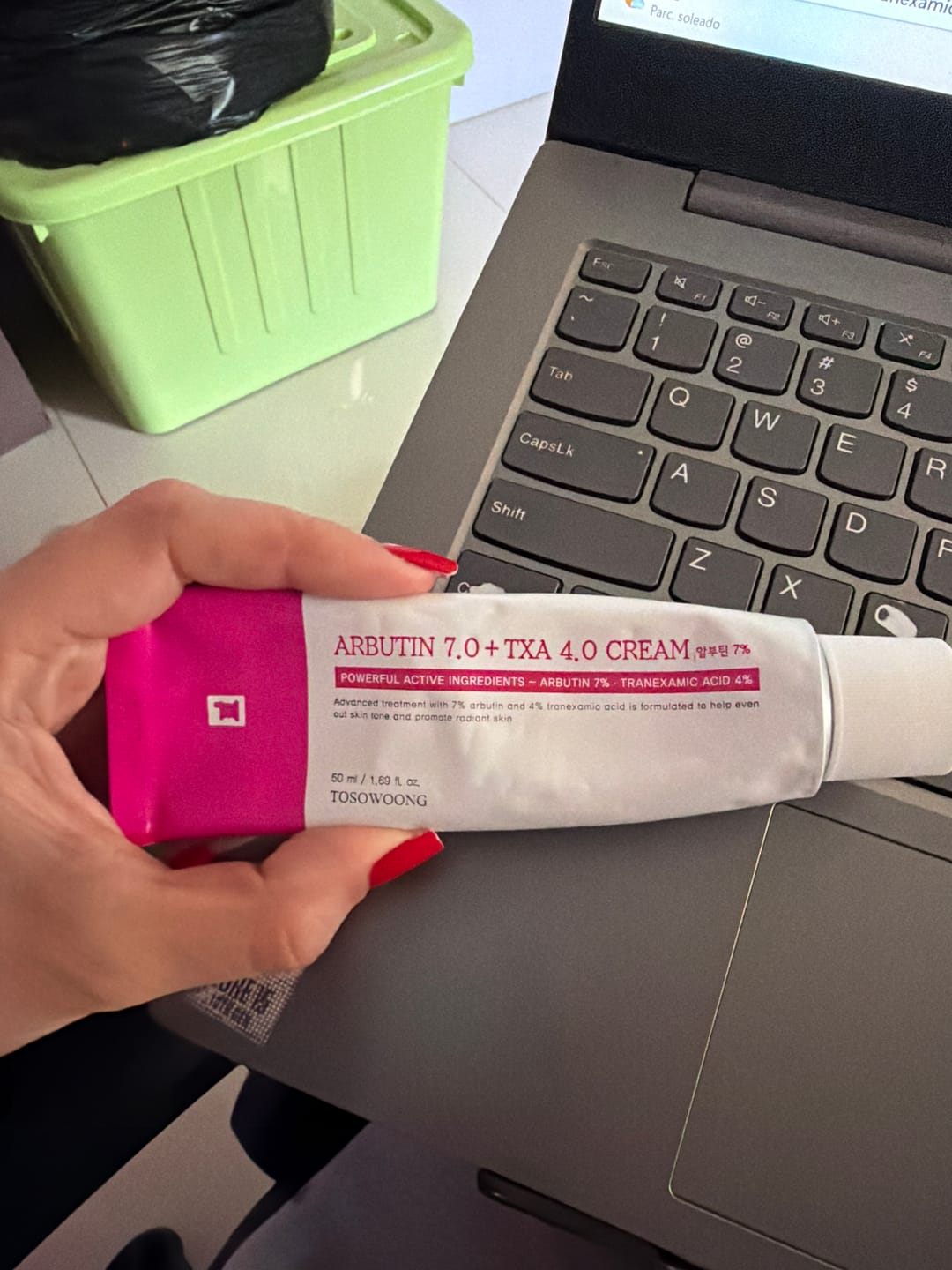 Customer photo review of Arbutin 7% + Tranexamic Acid 4% Cream