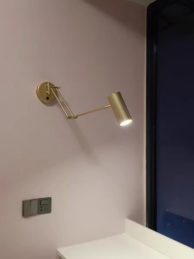 Customer photo review of Wall Light, Gold Iron Swing Arm, 6 cm Shade, Hardwired, Wall Sconce