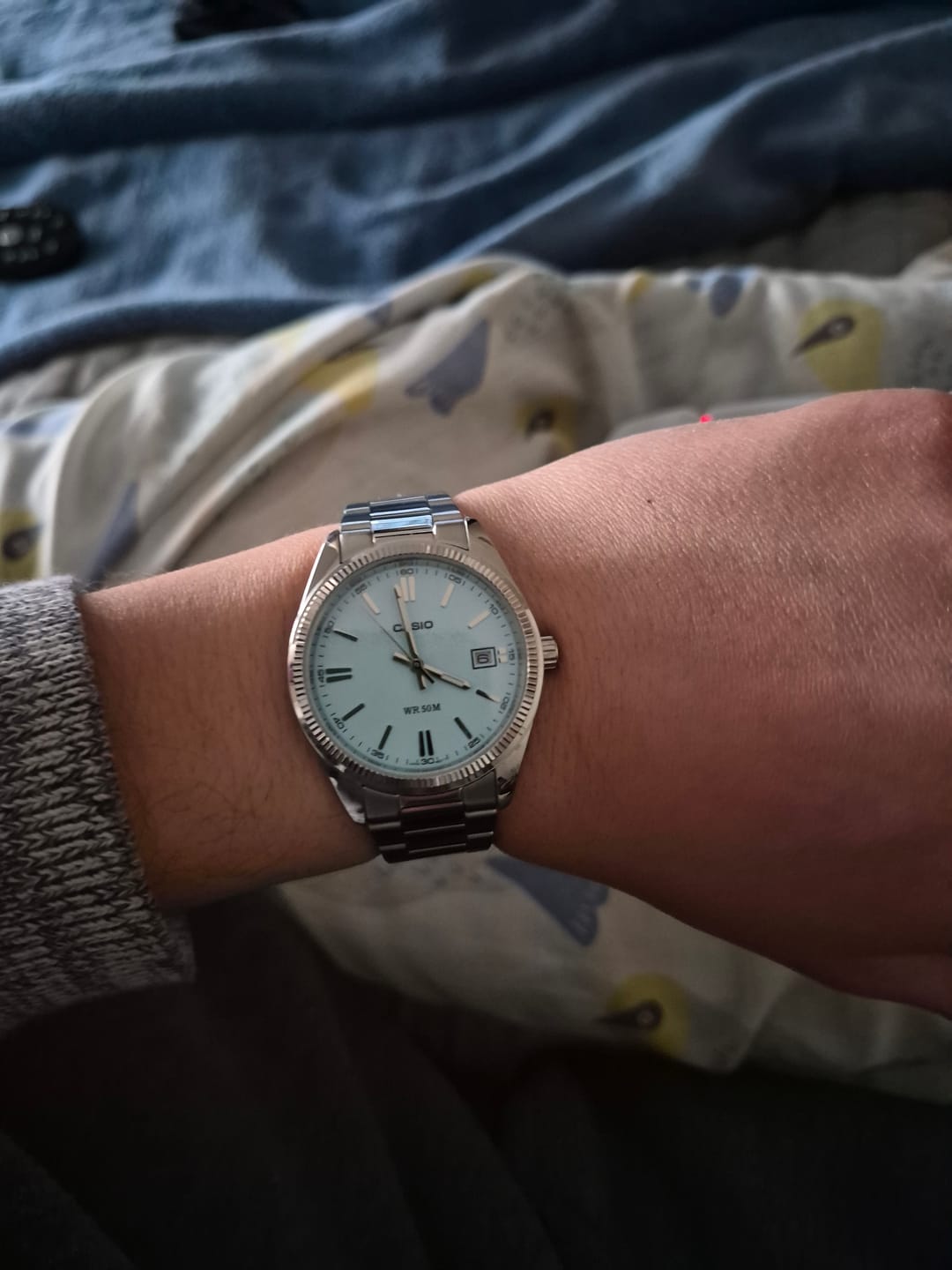 Customer photo review of Reloj Casio Análogo UTP-1302PD-2A2V Celeste Invierno 35mm