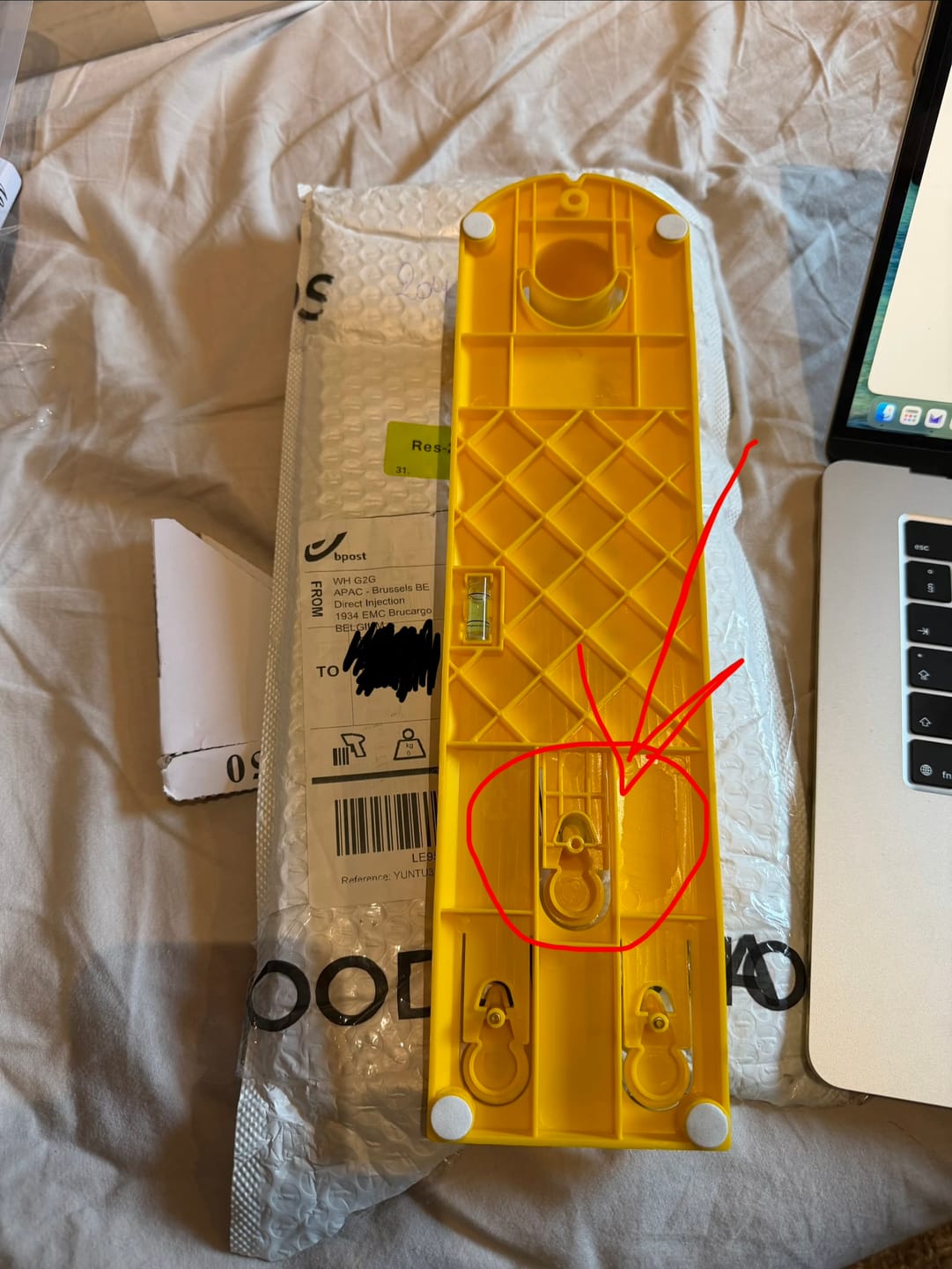 Customer photo review of InstaFrame Easy Picture Hanging Tool