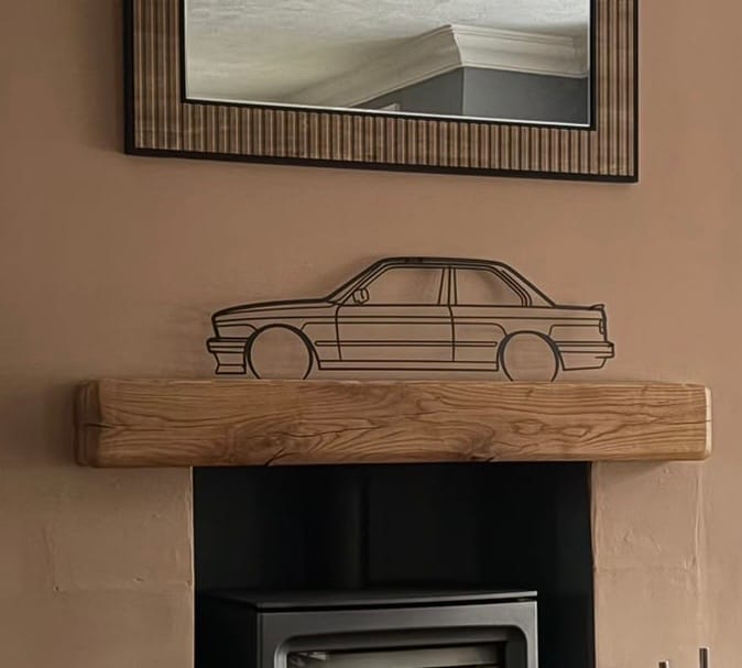 Customer photo review of E30 325 Detailed Silhouette Metal Wall Art
