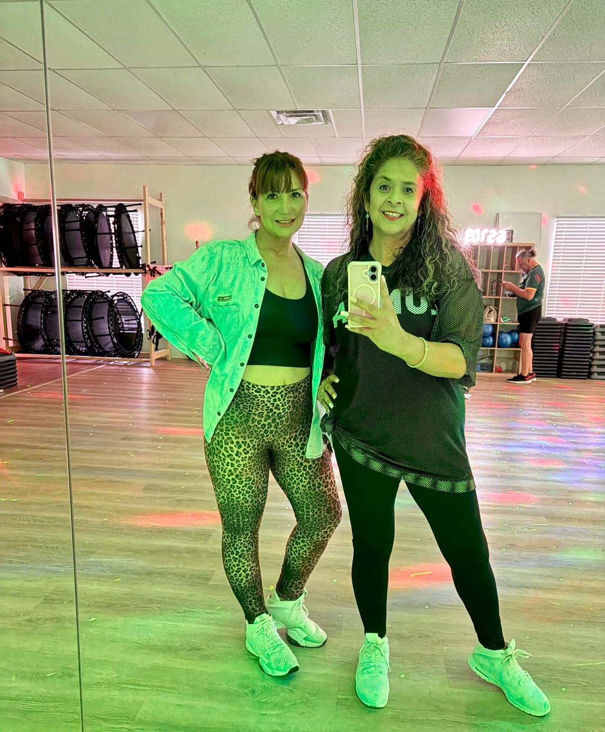 Customer photo review of Zumba Basic Oversized Mesh V-Neck Top - Black