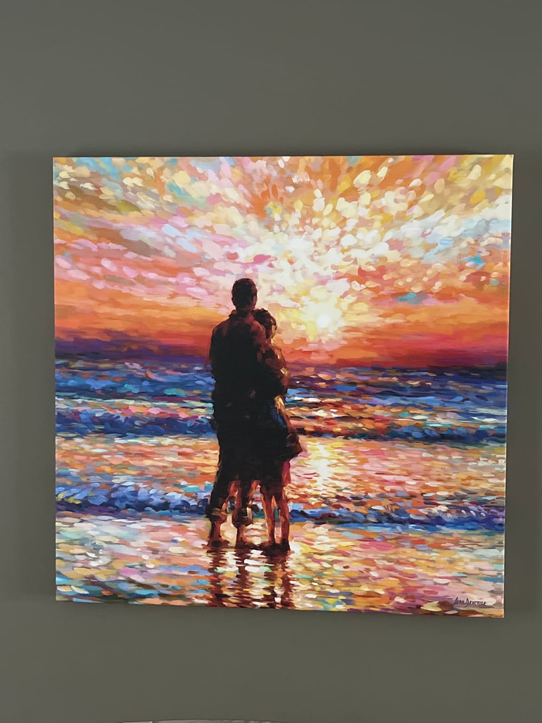 Customer photo review of Couple At The Beach Square Canvas Print
