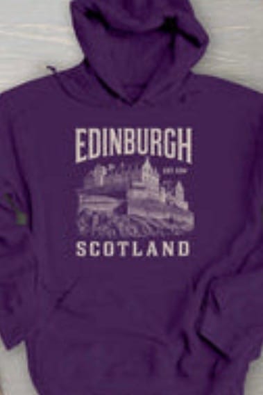 Customer photo review of Edinburgh Scotland "Vintage Etching" Hoodie
