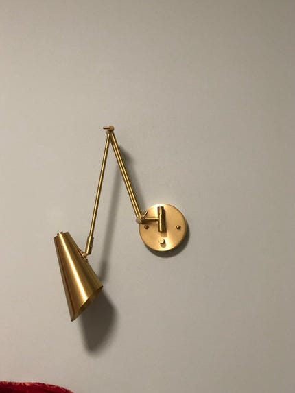 Customer photo review of Wall Light, Iron Swing Arm, Conical Shade, Hardwired, Wall Sconce