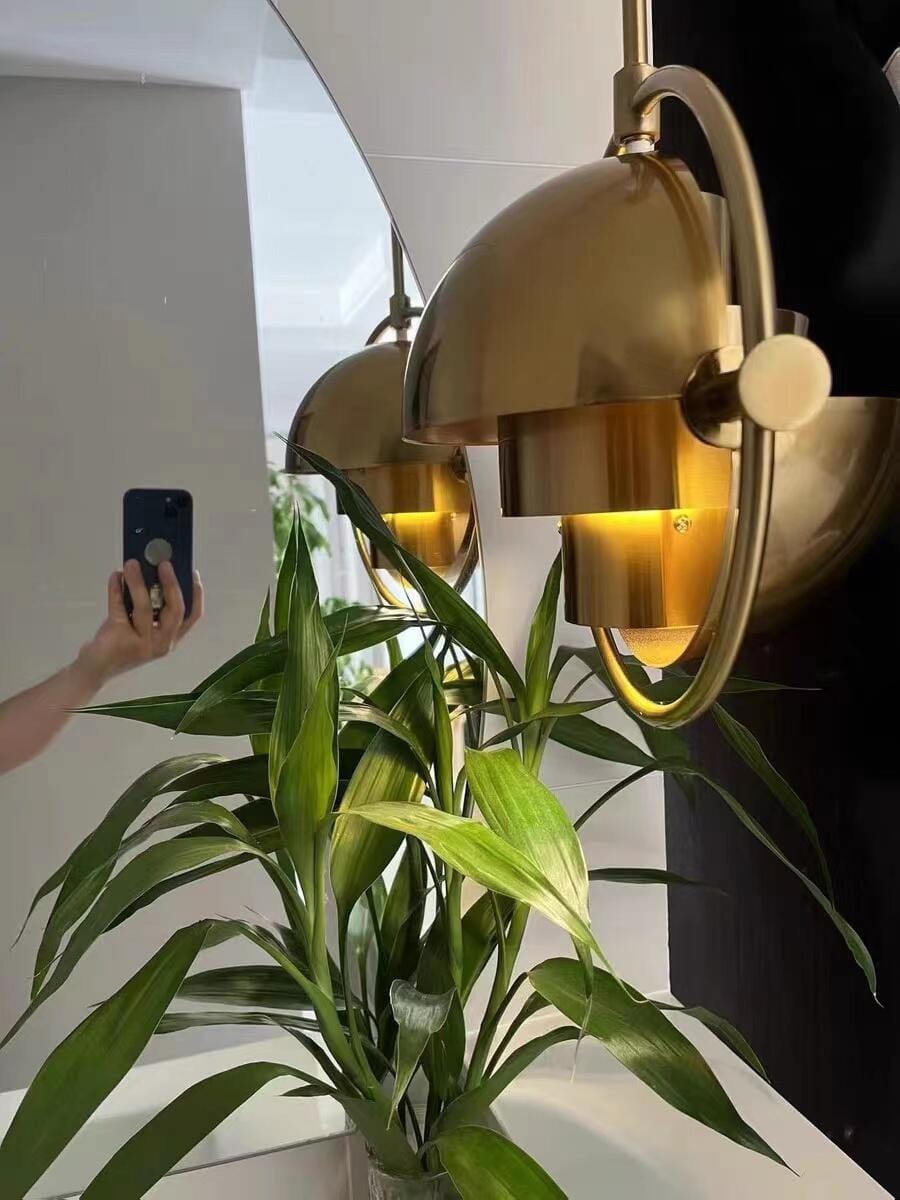 Customer photo review of Pendant Light, Circular Frame, Domed Shade, Copper or Chrome