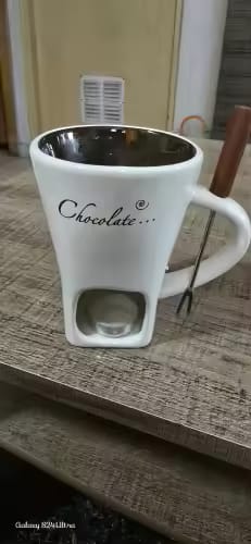 Customer photo review of Taza Fondue de Chocolate de Cerámica 130 ml con Tenedor