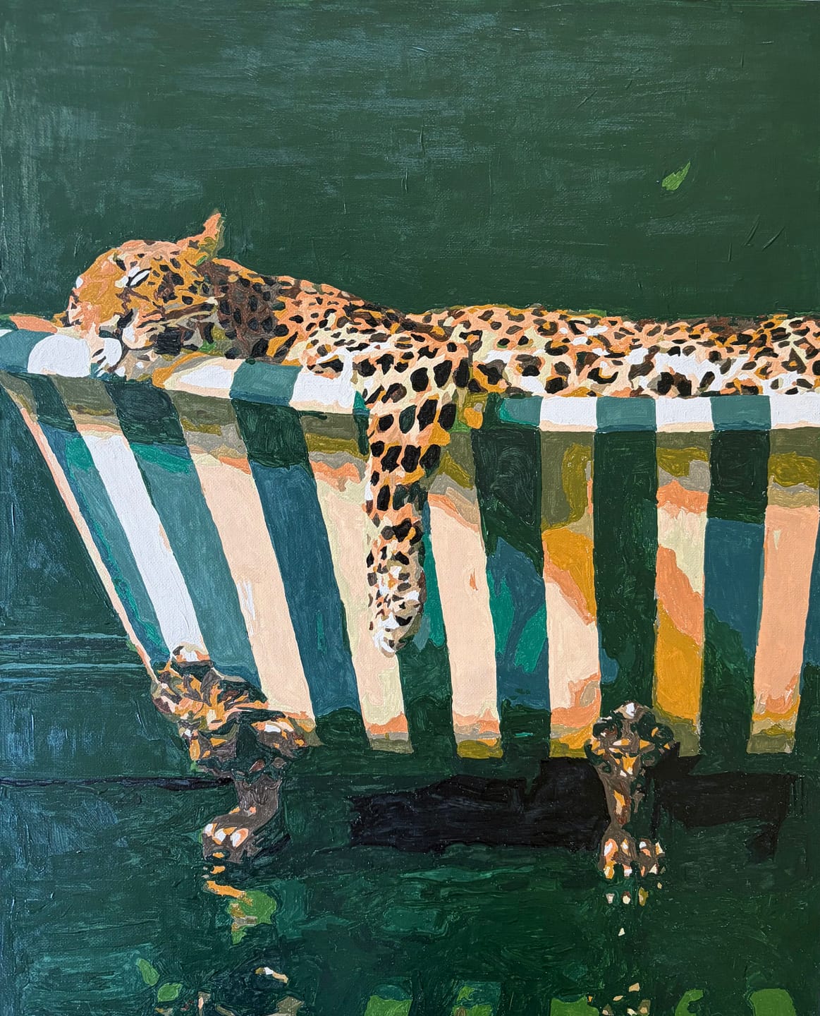 Customer photo review of Leopard's Lazy Soak | Paint by Number