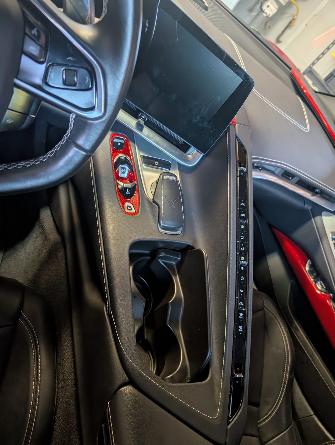 Customer photo review of C8 Corvette Real Carbon Fiber Gear Shift Trim Cover | Interior Upgrade (2020–2025)