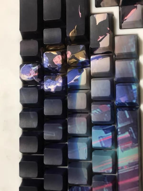 Customer photo review of Lucy Cyberpunk Edgerunners Keycaps