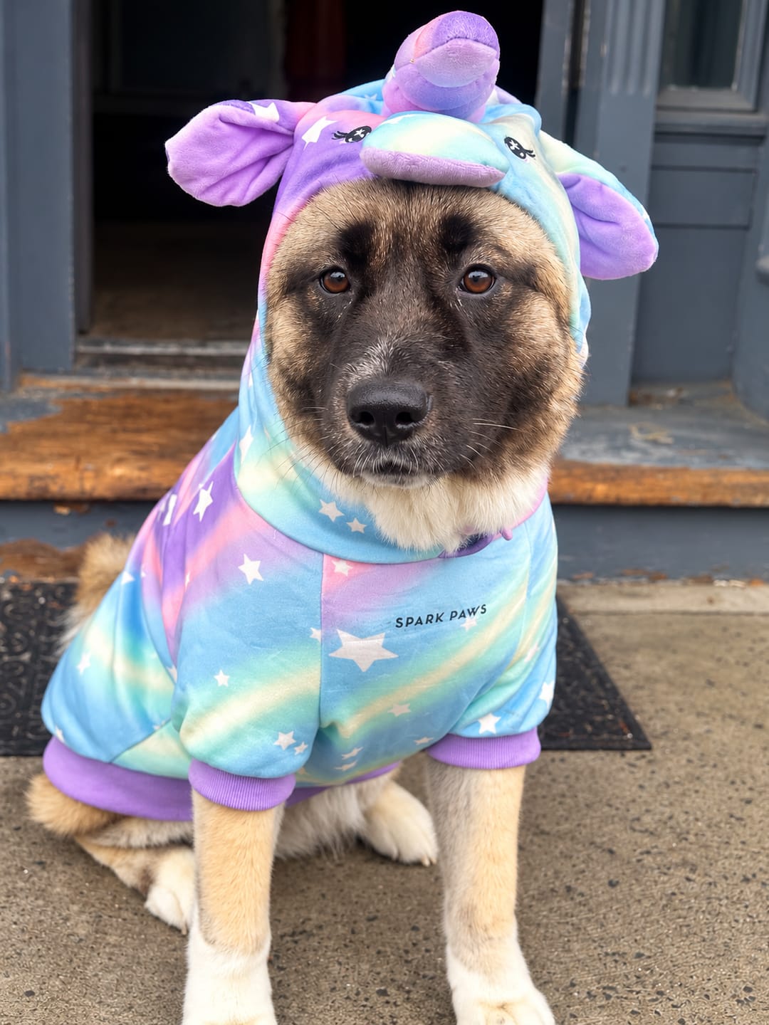 Customer photo review of Halloween Dog Hoodies (Limited Edition)
