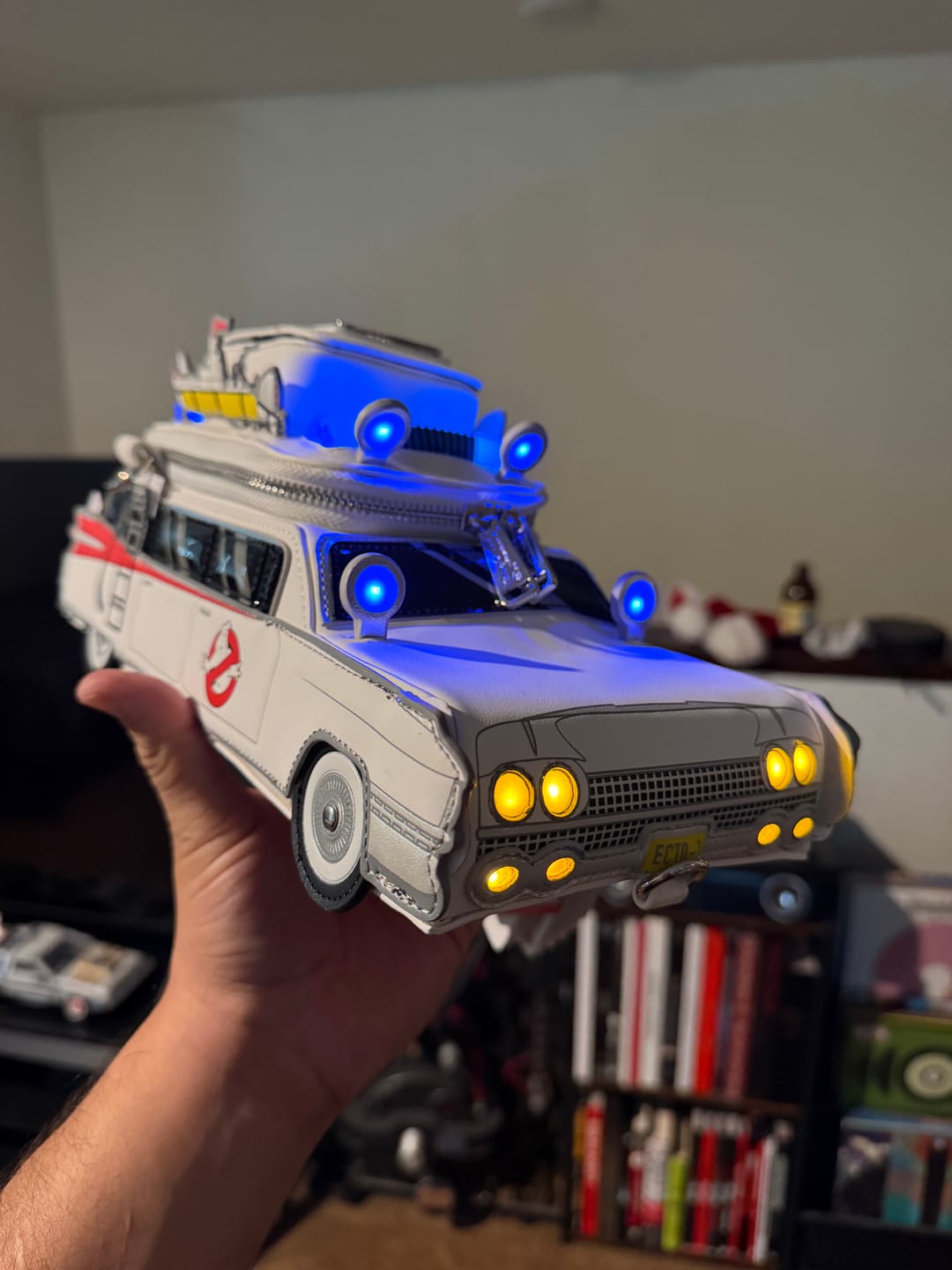 Customer photo review of Loungefly Ghostbusters Ectomobile Light Up Figural Crossbody Bag - 707 Street Exclusive